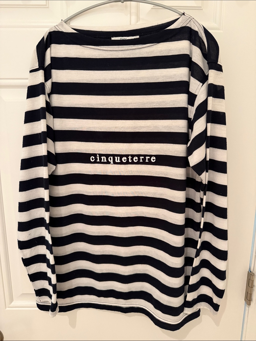 CinqueTerre Striped Long Sleeve Tee - Navy & White